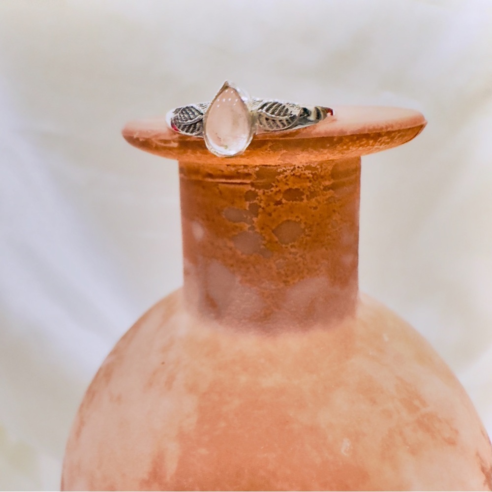 ꕥ New Artisan 925 Natural Moon Stone Ring ┕━━━━━♥♠♣♦━━━━━┙